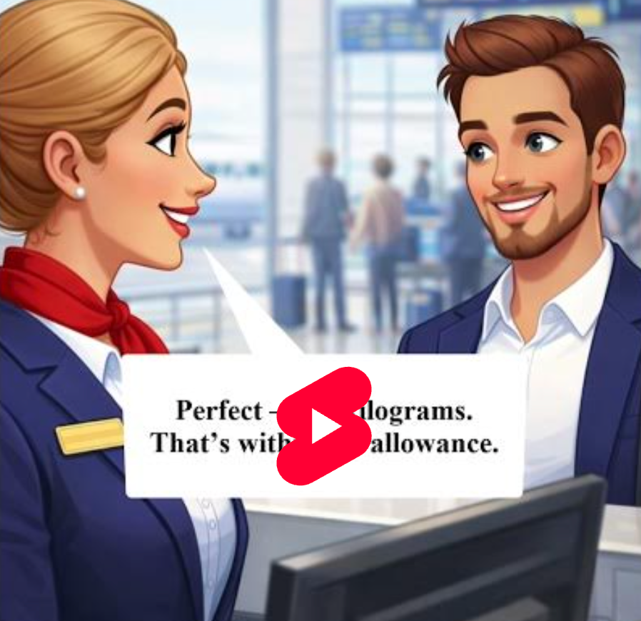 Checkin conversation overweight luggage